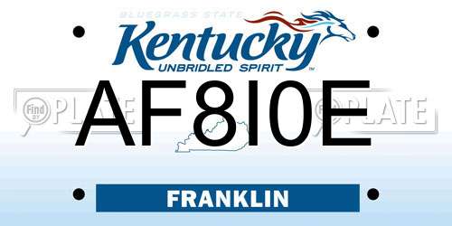 AF8I0E Kentucky License Plate
