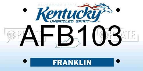AFB103 Kentucky License Plate