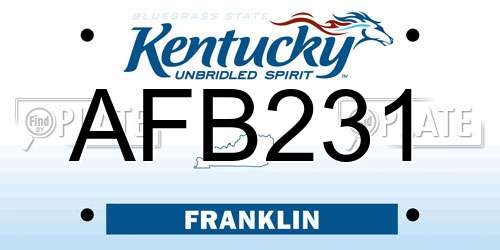 AFB231 Kentucky License Plate