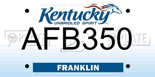 AFB350 Kentucky License Plate
