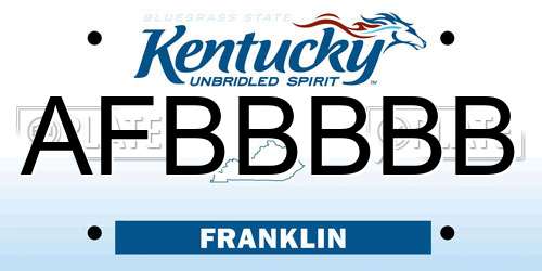 AFBBBBB Kentucky License Plate
