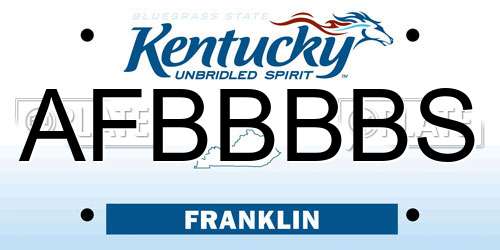AFBBBBS Kentucky License Plate