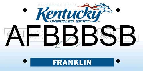 AFBBBSB Kentucky License Plate