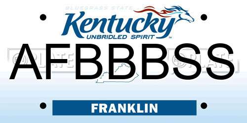 AFBBBSS Kentucky License Plate
