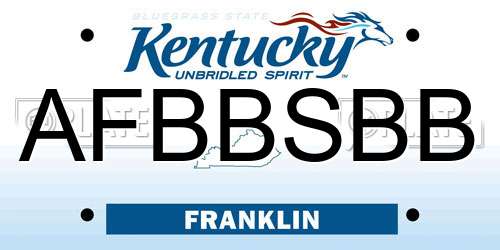 AFBBSBB Kentucky License Plate