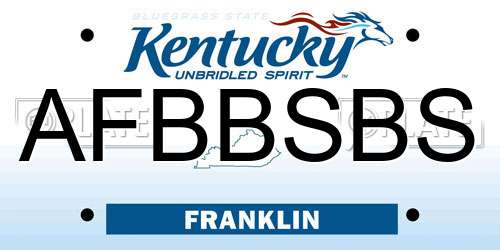 AFBBSBS Kentucky License Plate