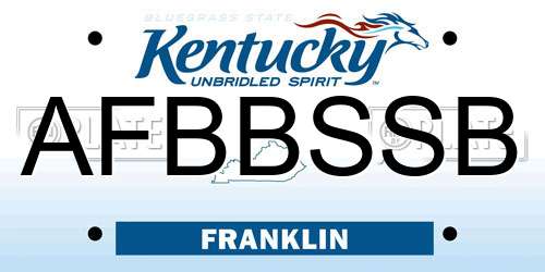 AFBBSSB Kentucky License Plate