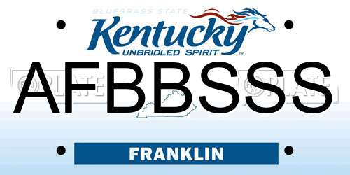 AFBBSSS Kentucky License Plate