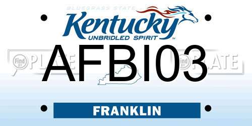 AFBI03 Kentucky License Plate