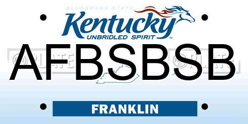 AFBSBSB Kentucky License Plate