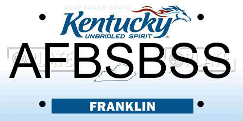 AFBSBSS Kentucky License Plate