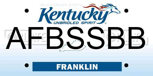 AFBSSBB Kentucky License Plate