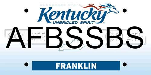 AFBSSBS Kentucky License Plate