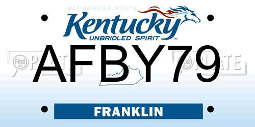 AFBY79 Kentucky License Plate