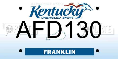 AFD130 Kentucky License Plate