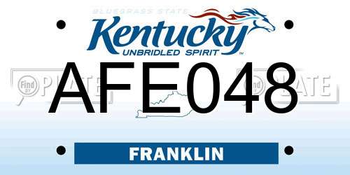 AFE048 Kentucky License Plate