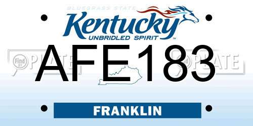 AFE183 Kentucky License Plate