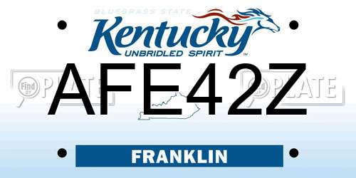 AFE42Z Kentucky License Plate