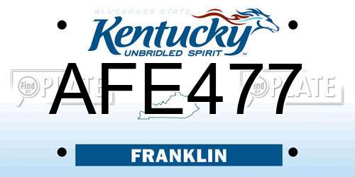 AFE477 Kentucky License Plate