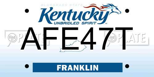 AFE47T Kentucky License Plate