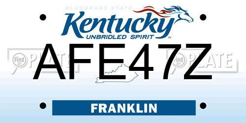 AFE47Z Kentucky License Plate