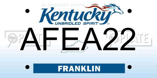 AFEA22 Kentucky License Plate