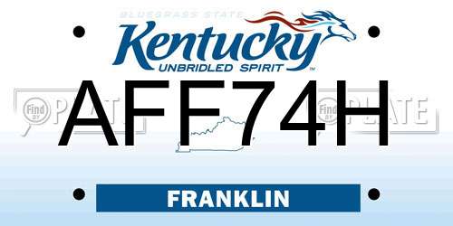 AFF74H Kentucky License Plate