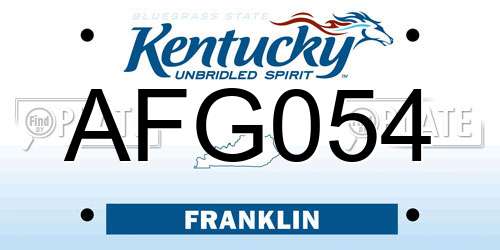 AFG054 Kentucky License Plate
