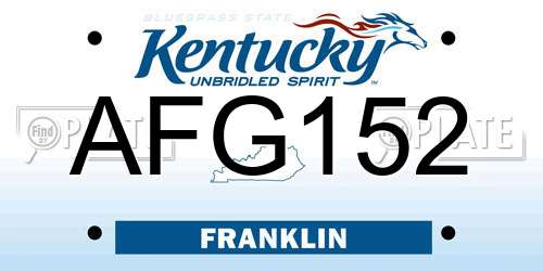AFG152 Kentucky License Plate