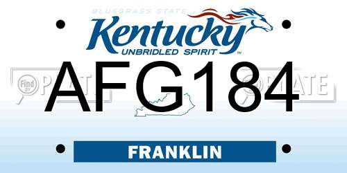 AFG184 Kentucky License Plate