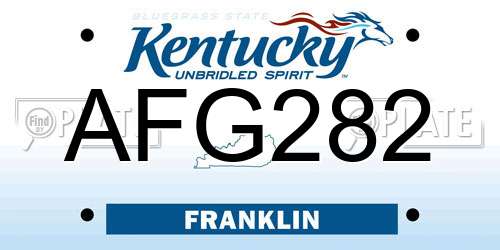 AFG282 Kentucky License Plate