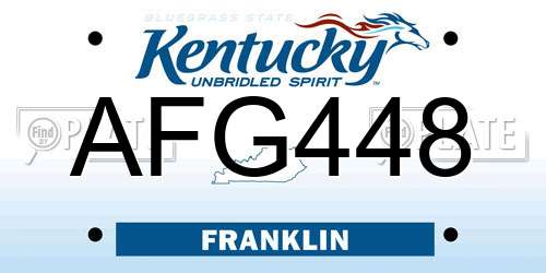 AFG448 Kentucky License Plate