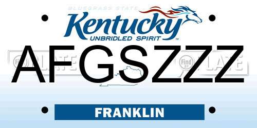 AFGSZZZ Kentucky License Plate
