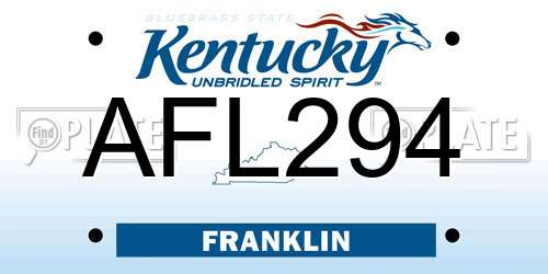 AFL294 Kentucky License Plate