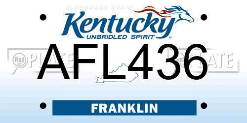 AFL436 Kentucky License Plate