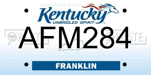AFM284 Kentucky License Plate