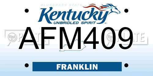 AFM409 Kentucky License Plate