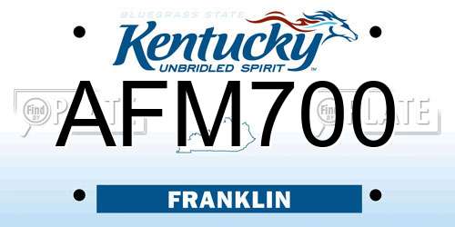 AFM700 Kentucky License Plate