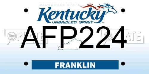 AFP224 Kentucky License Plate
