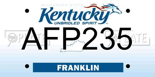 AFP235 Kentucky License Plate