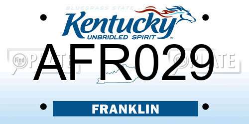 AFR029 Kentucky License Plate