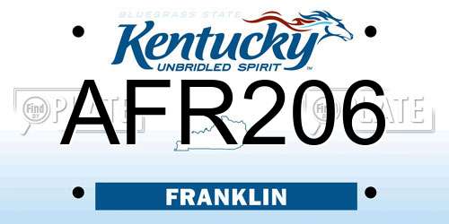 AFR206 Kentucky License Plate