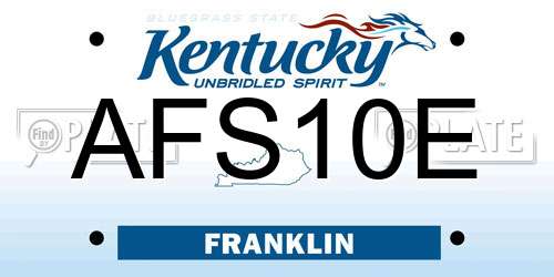 AFS10E Kentucky License Plate