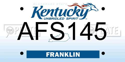 AFS145 Kentucky License Plate