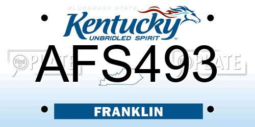 AFS493 Kentucky License Plate