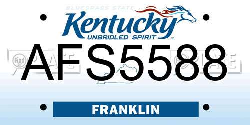 AFS5588 Kentucky License Plate