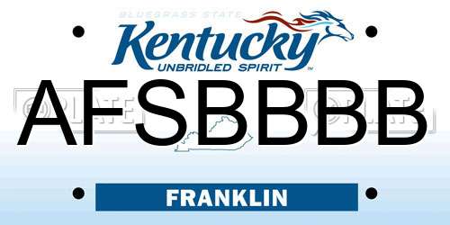 AFSBBBB Kentucky License Plate