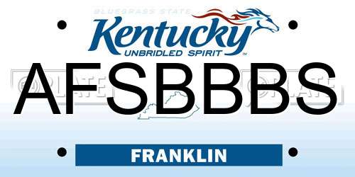 AFSBBBS Kentucky License Plate