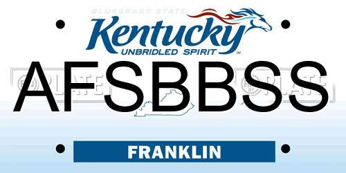 AFSBBSS Kentucky License Plate