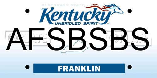 AFSBSBS Kentucky License Plate
